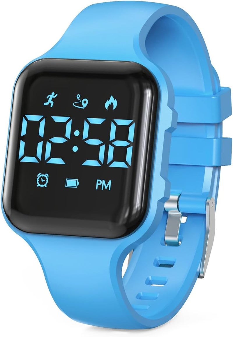 synwoo Kids LED Digital Watch, with Pedometer Step Counter, Waterproof, Sport Wristwatch, Calendar, Alarm Clock for Children Boys Girls Teens - Image 1